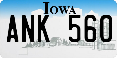 IA license plate ANK560