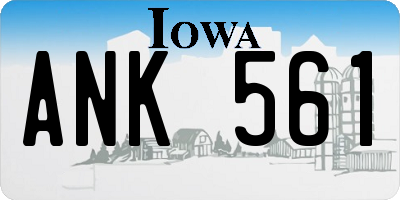 IA license plate ANK561