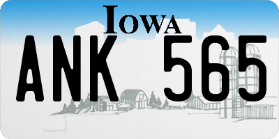 IA license plate ANK565
