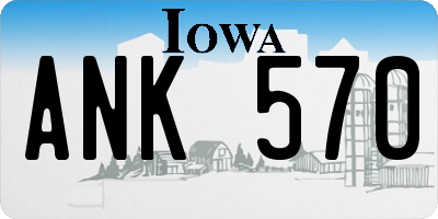 IA license plate ANK570