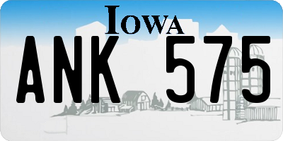 IA license plate ANK575