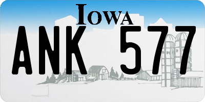 IA license plate ANK577