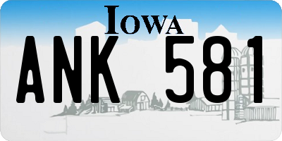 IA license plate ANK581