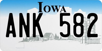 IA license plate ANK582