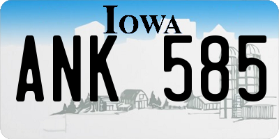 IA license plate ANK585