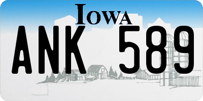 IA license plate ANK589