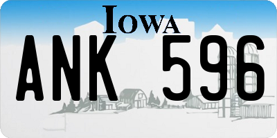 IA license plate ANK596
