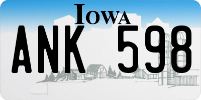 IA license plate ANK598