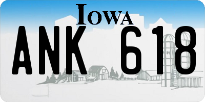 IA license plate ANK618
