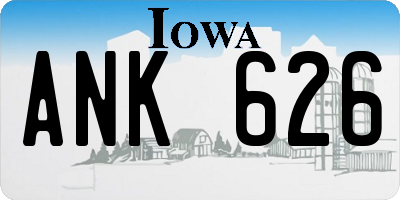 IA license plate ANK626