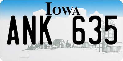 IA license plate ANK635