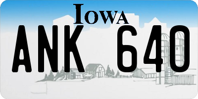 IA license plate ANK640