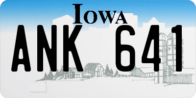 IA license plate ANK641