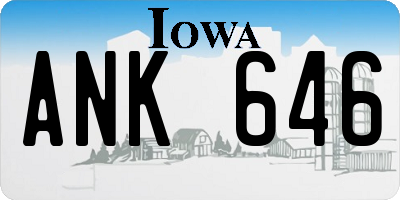 IA license plate ANK646