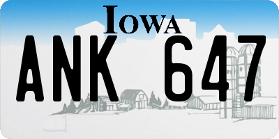 IA license plate ANK647