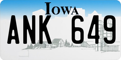 IA license plate ANK649