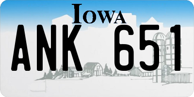 IA license plate ANK651