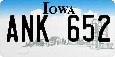 IA license plate ANK652
