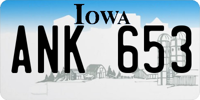 IA license plate ANK653