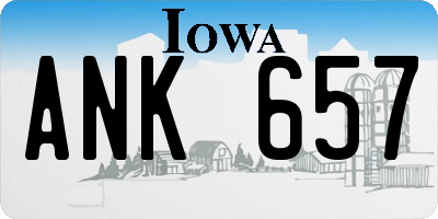 IA license plate ANK657