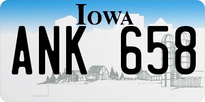 IA license plate ANK658