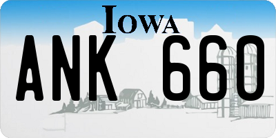IA license plate ANK660