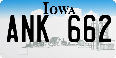 IA license plate ANK662