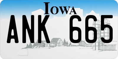 IA license plate ANK665