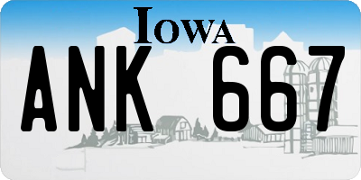 IA license plate ANK667