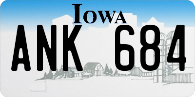 IA license plate ANK684