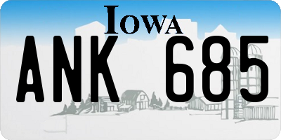 IA license plate ANK685