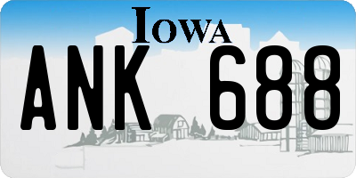 IA license plate ANK688