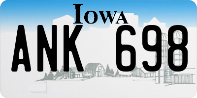 IA license plate ANK698