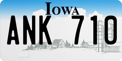 IA license plate ANK710