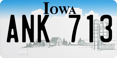 IA license plate ANK713