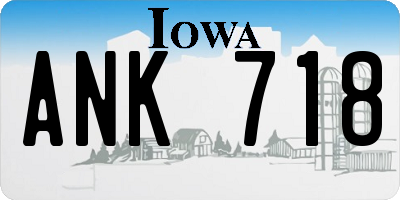 IA license plate ANK718