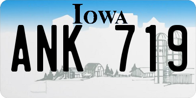 IA license plate ANK719