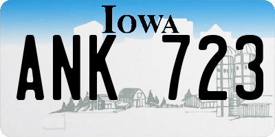 IA license plate ANK723