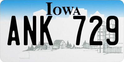 IA license plate ANK729