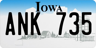 IA license plate ANK735