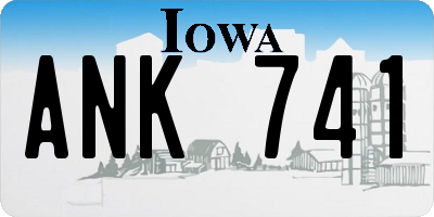 IA license plate ANK741