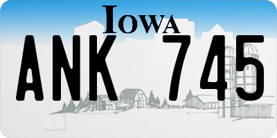 IA license plate ANK745