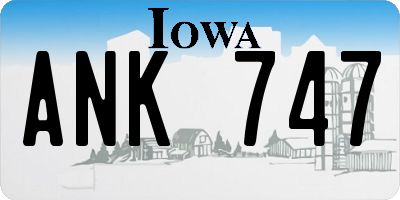 IA license plate ANK747