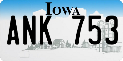 IA license plate ANK753