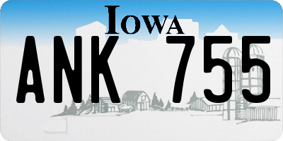 IA license plate ANK755