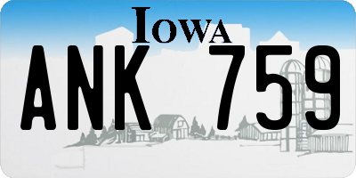 IA license plate ANK759