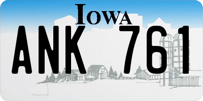 IA license plate ANK761