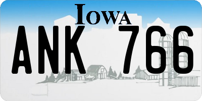 IA license plate ANK766