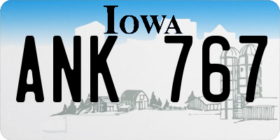 IA license plate ANK767