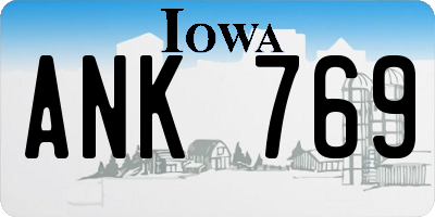 IA license plate ANK769